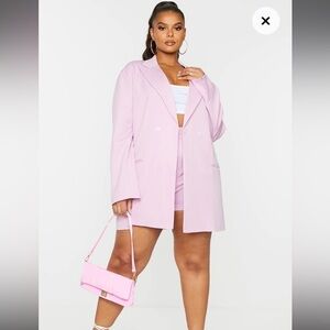 NWT pretty little thing plus size lilac relaxed fit blazer with button up front